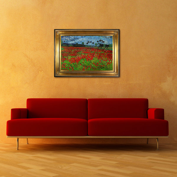 Vault W Artwork Field Of Poppies by Vincent Van Gogh Picture Frame